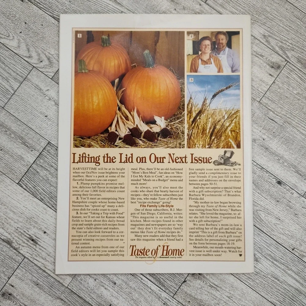 Taste of Home Magazine Aug/Sept 1994 Cooking Magazine Apple Recipes